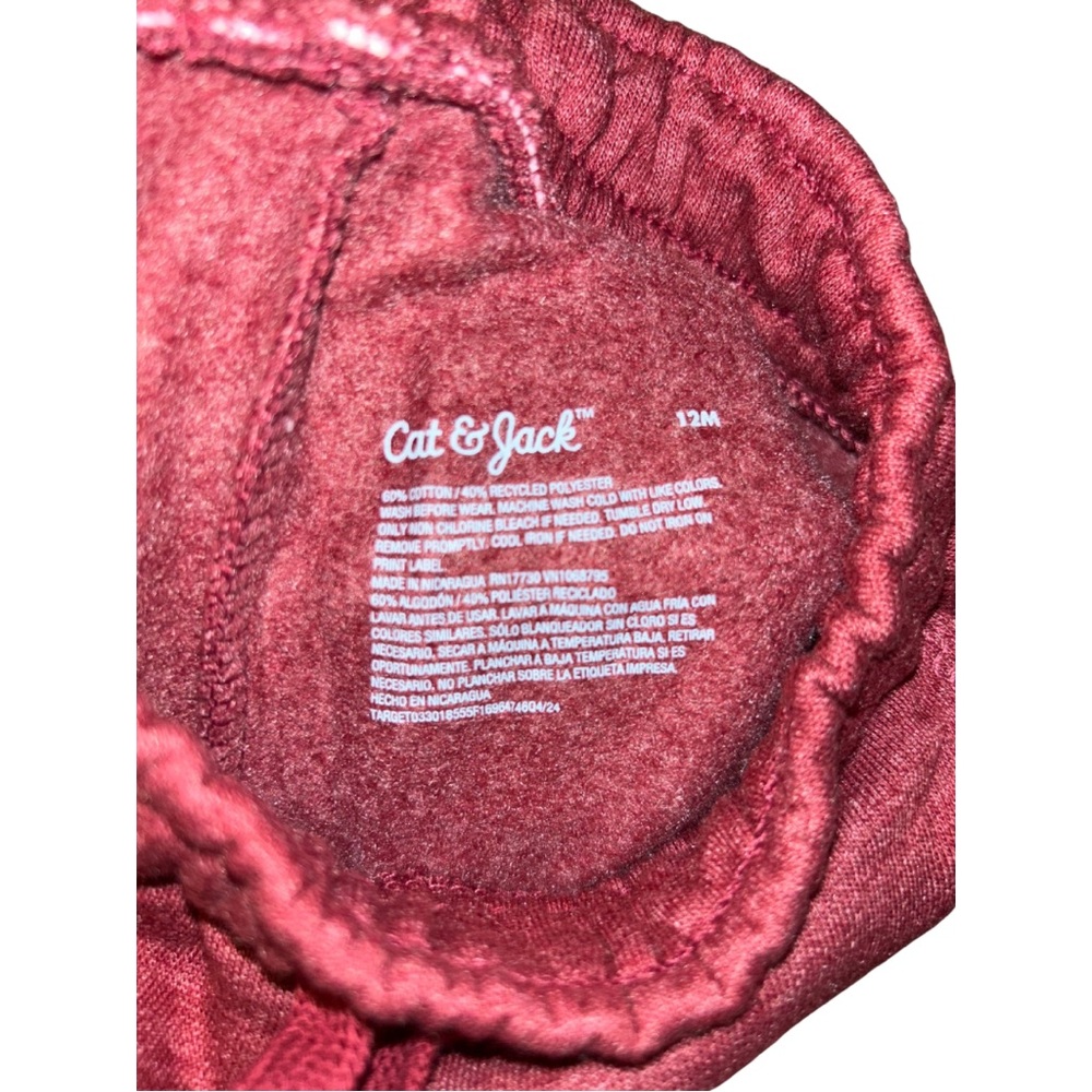 NWT Cat & Jack 12M Baby Pants Maroon Joggers - Picture 9 of 9